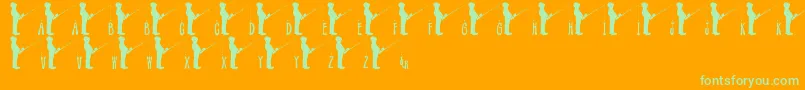 JlrFishinHole Font – Green Fonts on Orange Background