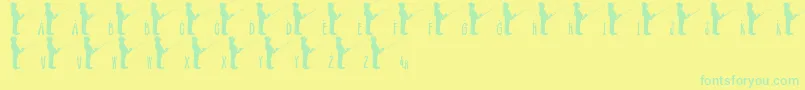 JlrFishinHole Font – Green Fonts on Yellow Background