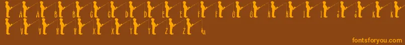 JlrFishinHole Font – Orange Fonts on Brown Background