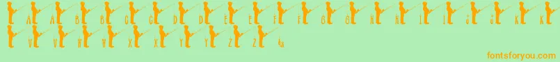 JlrFishinHole Font – Orange Fonts on Green Background