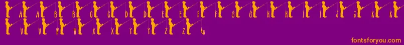 JlrFishinHole Font – Orange Fonts on Purple Background