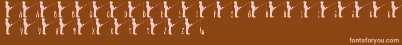 JlrFishinHole Font – Pink Fonts on Brown Background