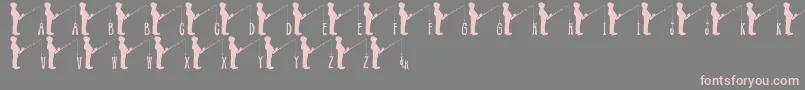 Fonte JlrFishinHole – fontes rosa em um fundo cinza
