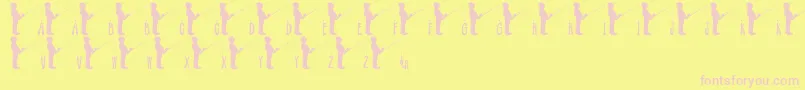 JlrFishinHole Font – Pink Fonts on Yellow Background