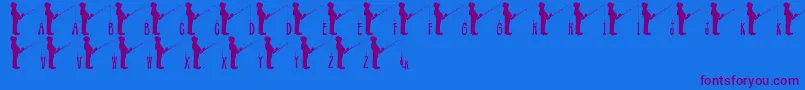 JlrFishinHole Font – Purple Fonts on Blue Background