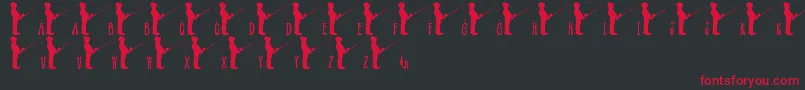 JlrFishinHole-Schriftart – Rote Schriften auf schwarzem Hintergrund