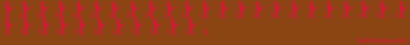 JlrFishinHole-Schriftart – Rote Schriften auf braunem Hintergrund