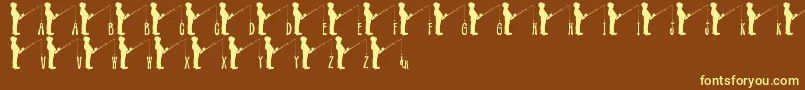 JlrFishinHole Font – Yellow Fonts on Brown Background