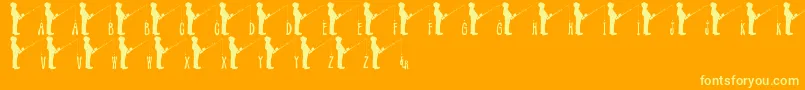 JlrFishinHole Font – Yellow Fonts on Orange Background