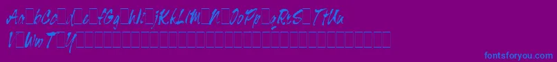 TigerRagAltsLetPlain.1.0 Font – Blue Fonts on Purple Background