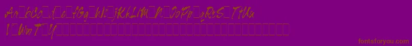 TigerRagAltsLetPlain.1.0-Schriftart – Braune Schriften auf violettem Hintergrund