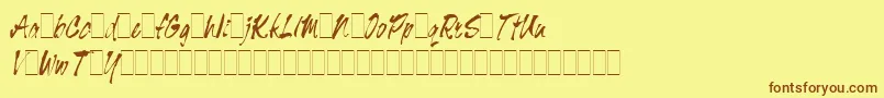 Шрифт TigerRagAltsLetPlain.1.0 – коричневые шрифты на жёлтом фоне