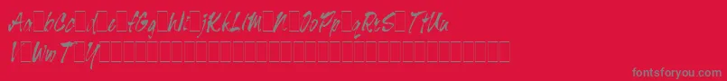 フォントTigerRagAltsLetPlain.1.0 – 赤い背景に灰色の文字