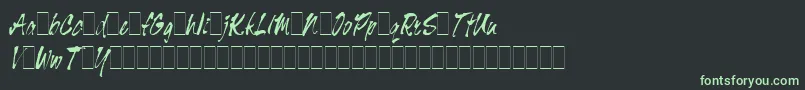 フォントTigerRagAltsLetPlain.1.0 – 黒い背景に緑の文字