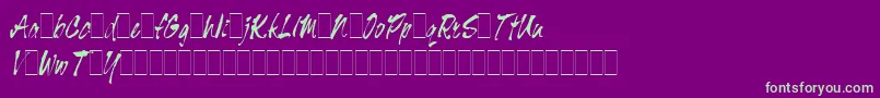 TigerRagAltsLetPlain.1.0 Font – Green Fonts on Purple Background