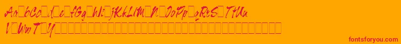 TigerRagAltsLetPlain.1.0 Font – Red Fonts on Orange Background