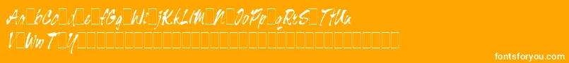 TigerRagAltsLetPlain.1.0-Schriftart – Weiße Schriften auf orangefarbenem Hintergrund