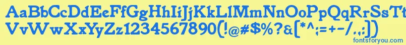 Knorke Font – Blue Fonts on Yellow Background