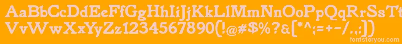 Knorke-Schriftart – Rosa Schriften auf orangefarbenem Hintergrund