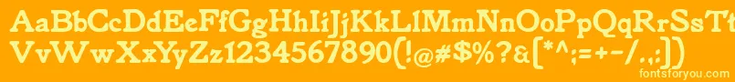Knorke Font – Yellow Fonts on Orange Background
