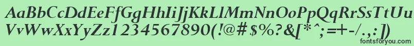PurloinBoldItalic Font – Black Fonts on Green Background