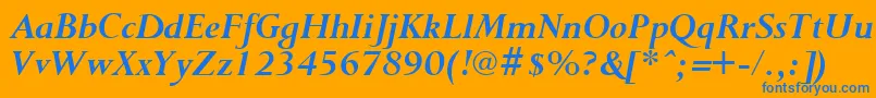 PurloinBoldItalic Font – Blue Fonts on Orange Background