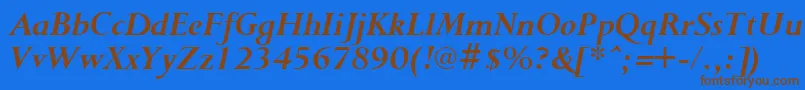 PurloinBoldItalic Font – Brown Fonts on Blue Background