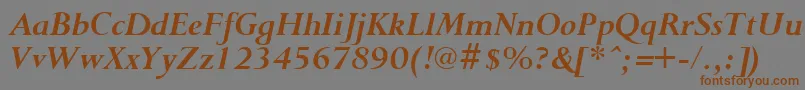 PurloinBoldItalic Font – Brown Fonts on Gray Background