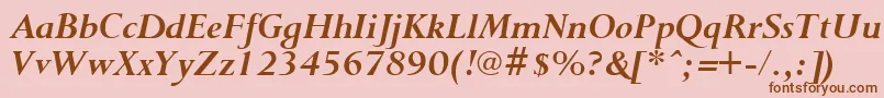 PurloinBoldItalic Font – Brown Fonts on Pink Background
