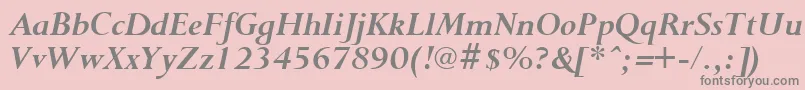 PurloinBoldItalic Font – Gray Fonts on Pink Background