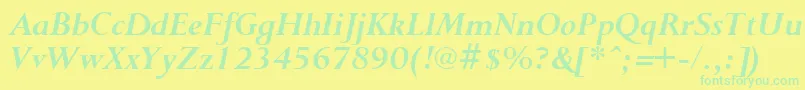 PurloinBoldItalic Font – Green Fonts on Yellow Background