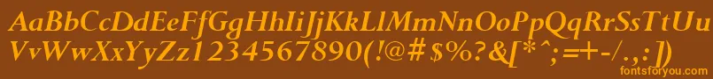 PurloinBoldItalic Font – Orange Fonts on Brown Background