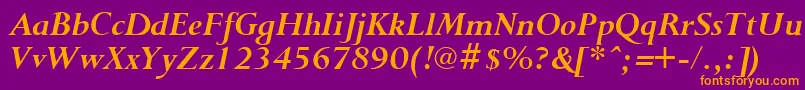 PurloinBoldItalic Font – Orange Fonts on Purple Background