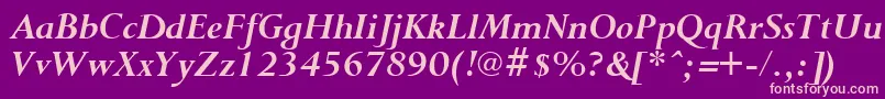 PurloinBoldItalic Font – Pink Fonts on Purple Background