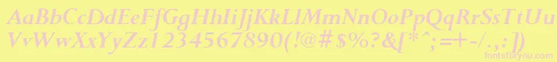 PurloinBoldItalic Font – Pink Fonts on Yellow Background