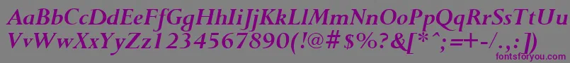 PurloinBoldItalic Font – Purple Fonts on Gray Background