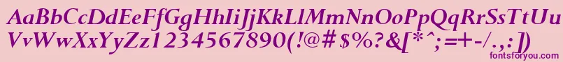 PurloinBoldItalic Font – Purple Fonts on Pink Background