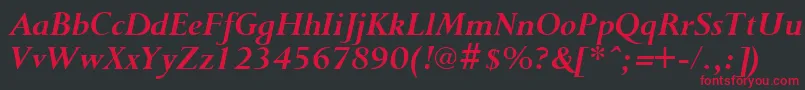 PurloinBoldItalic Font – Red Fonts on Black Background