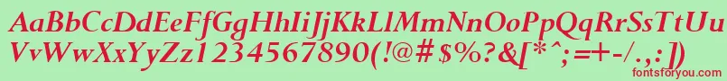 PurloinBoldItalic Font – Red Fonts on Green Background