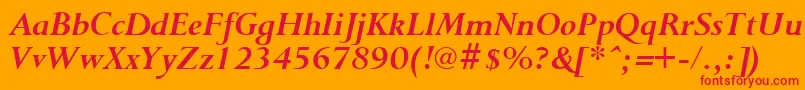 PurloinBoldItalic Font – Red Fonts on Orange Background