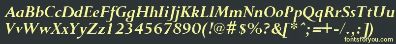 PurloinBoldItalic Font – Yellow Fonts on Black Background