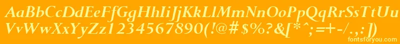 PurloinBoldItalic Font – Yellow Fonts on Orange Background