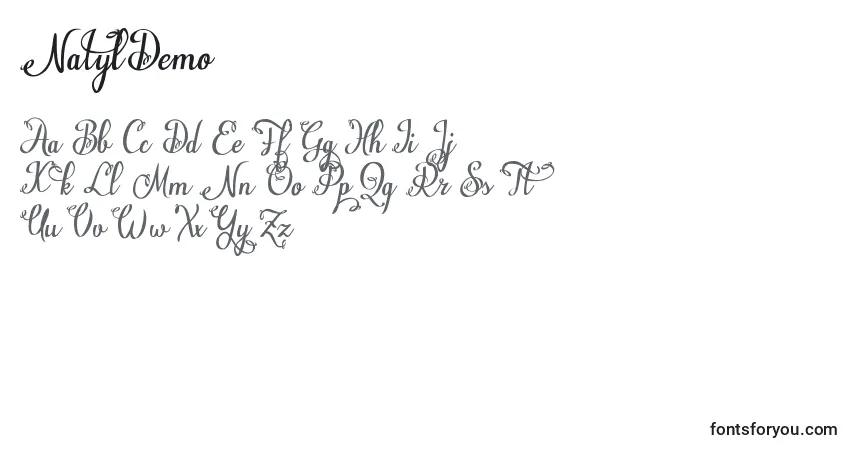 Czcionka NatylDemo – alfabet, cyfry, specjalne znaki