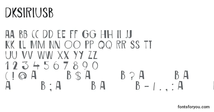 A fonte DkSiriusB – alfabeto, números, caracteres especiais
