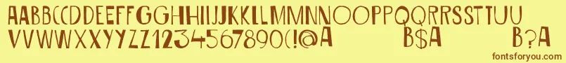 DkSiriusB Font – Brown Fonts on Yellow Background