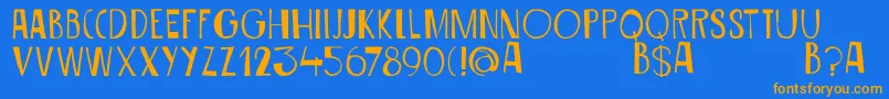 DkSiriusB Font – Orange Fonts on Blue Background