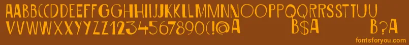 DkSiriusB-fontti – oranssit fontit ruskealla taustalla