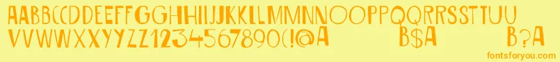 DkSiriusB Font – Orange Fonts on Yellow Background
