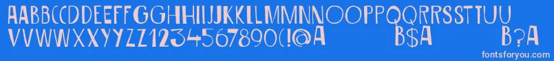 DkSiriusB Font – Pink Fonts on Blue Background