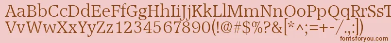 AccoladelhRegular-Schriftart – Braune Schriften auf rosa Hintergrund